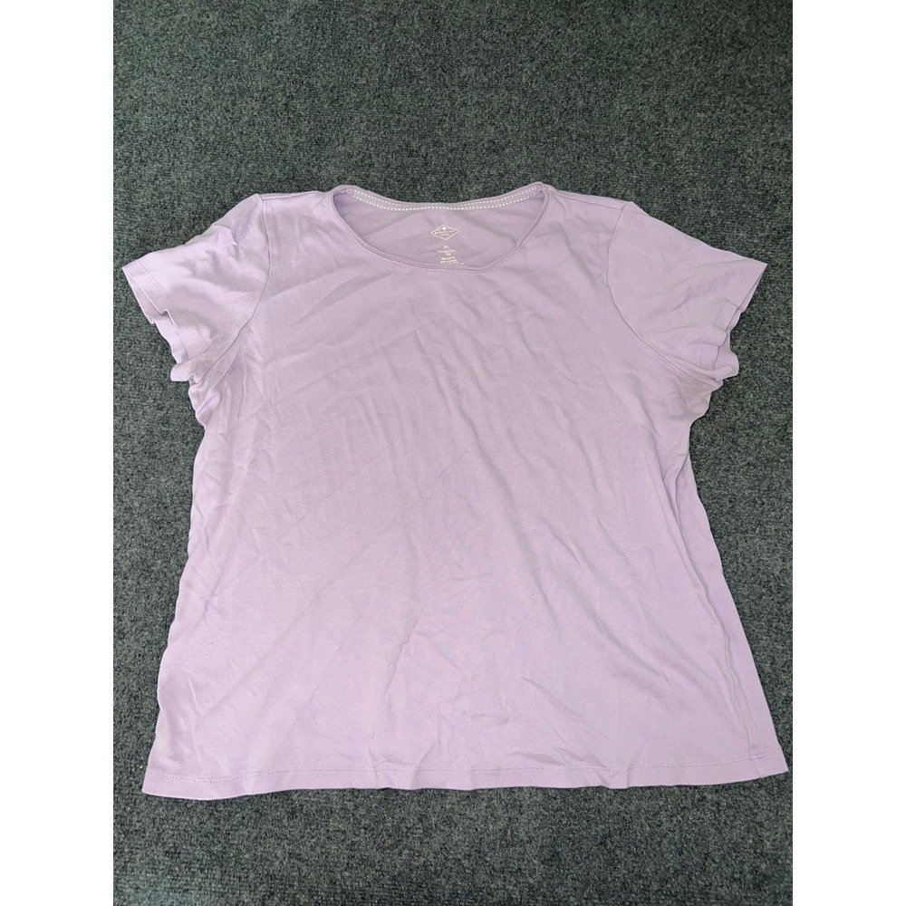 St. Johns Bay Essential Tee XL Purple Cotton Short Sleeve Crew Neck T-Shirt